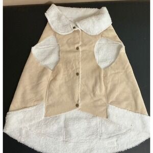 Heart to Tail Dog Coat Corduroy Sherpa Lined Tan Beige XL